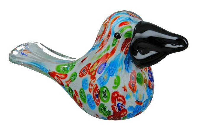 Design Deko Figur Vogel Candy Glas 13 cm hoch