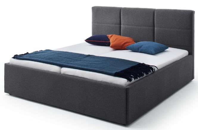 Polsterbett ca. 180x200 cm mit Stauraum anthrazit ohne Lattenrost