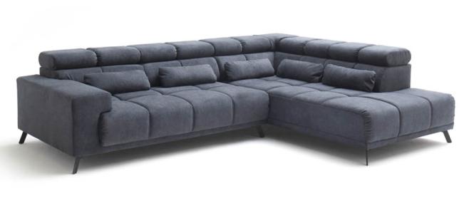 Eckcouch 295 cm breit Ottomane Rechts Anthrazit elektrisch ausfahrbar