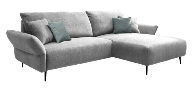 Eckcouch Grau Silber 260 x 178 cm VANILLA