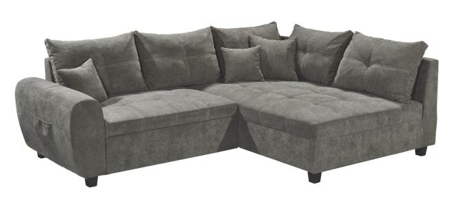 Eckcouch mit Schlaffunktion Grau 176 x 248 cm