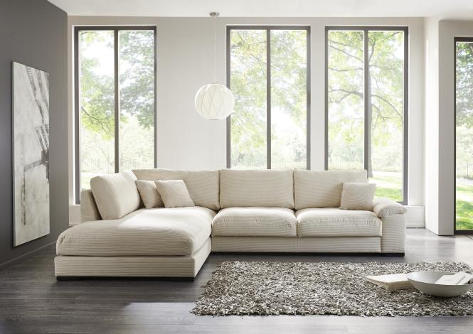Ecksofa Cord Creme Beige 223 x 333 cm ANGEL