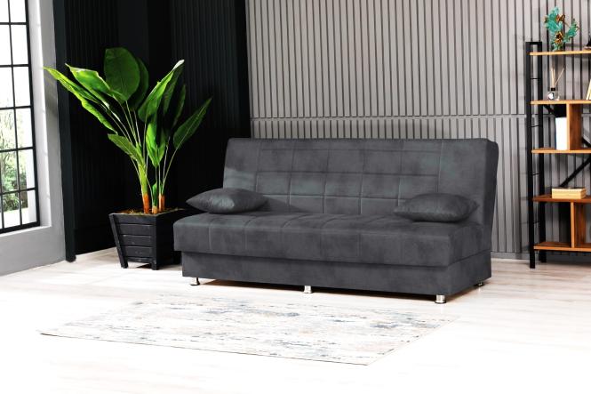 Schlafsofa  ca. 190x87x87 cm inkl. kleine Kissen  Grau