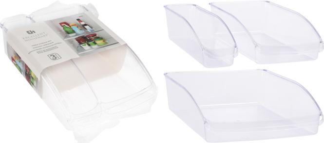 Kühlschrankboxen Aufbewahrungsbox für Kühlschrank Set 3-teilig Weiß