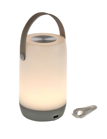 LED Laterne 11,5x19cm Touchfunktion aufladbar weiß / grau von Werner Voß