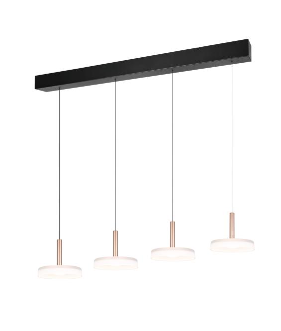 LED Pendelleuchte 4x 7,5W Matt / Coffee / Glas Opal 1 Stück Metall / Glas / Holz Hellbraun, Weiß, Schwarz