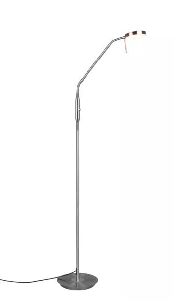 LED-Stehlampe ca. 145 cm hoch Nickel 1 Stück Metall Hellgrau