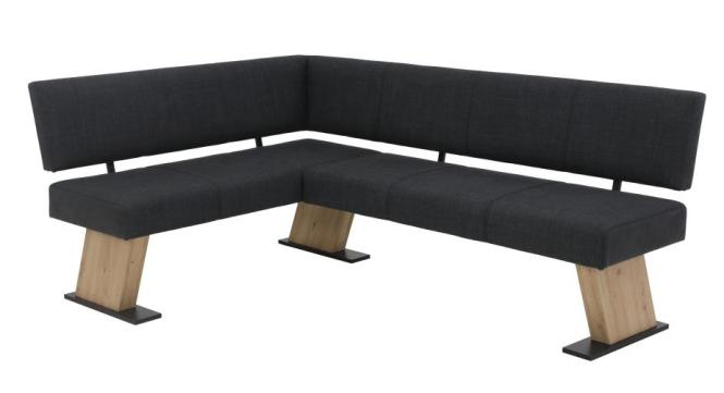 Eckbank ca. 203x91x148 cm inkl. Komfortsitz langer Schenkel rechts Vintage Anthrazit