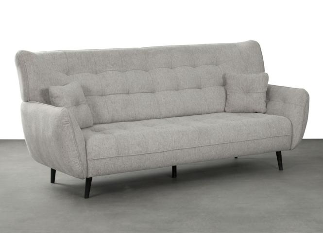 3-Sitzer Sofa inkl. 2 Zierkissen Hellgrau