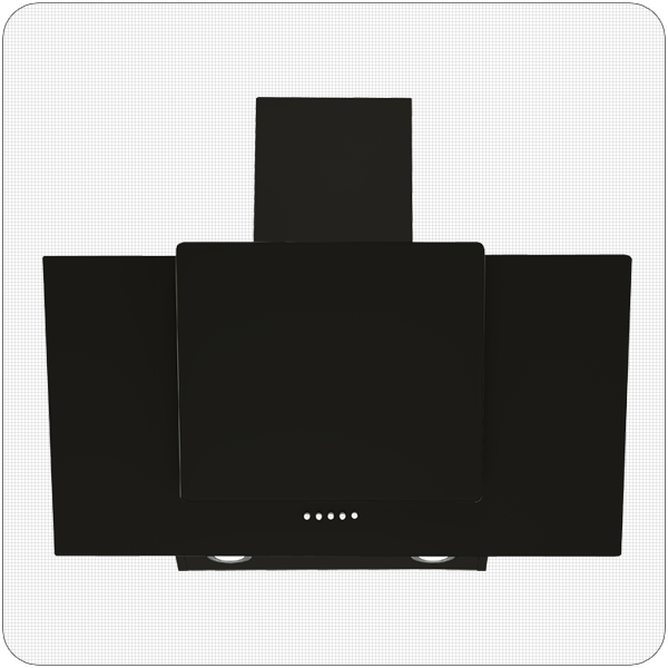 PKM 9041-80 HBG Wandhaube Dunstabzugshaube inkl Randabsaugung und LED Beleuchtung 80 cm Schwarz
