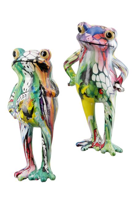 Pop Art Figur Deko Skulptur Frosch Street Art Graffiti 1 Stück von 2 Sorten unsortiert