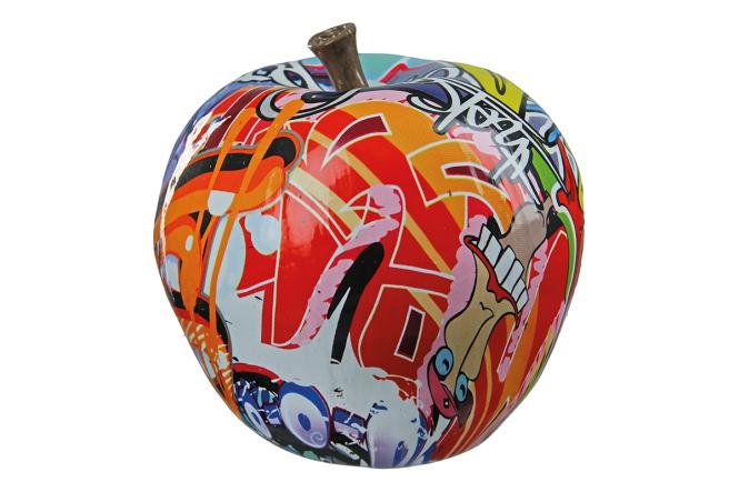 Pop Art Figur Street Art Deko Apfel Graffiti 11 cm hoch