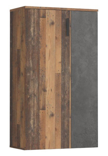 Schuhschrank 2-trg. BOOTS von Forte Old Wood Vintage / Beton Dunkelgrau