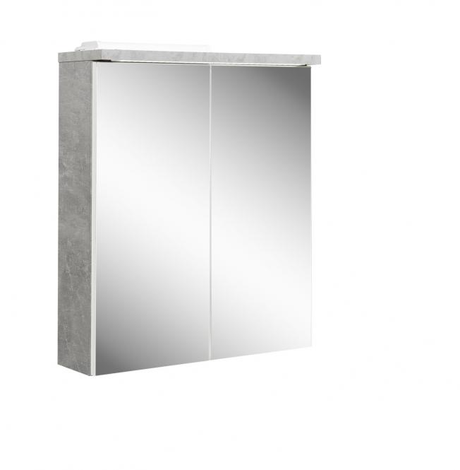 Spiegelschrank 60 inkl LED Beleuchtung POOL von Bega Beton / Weiss