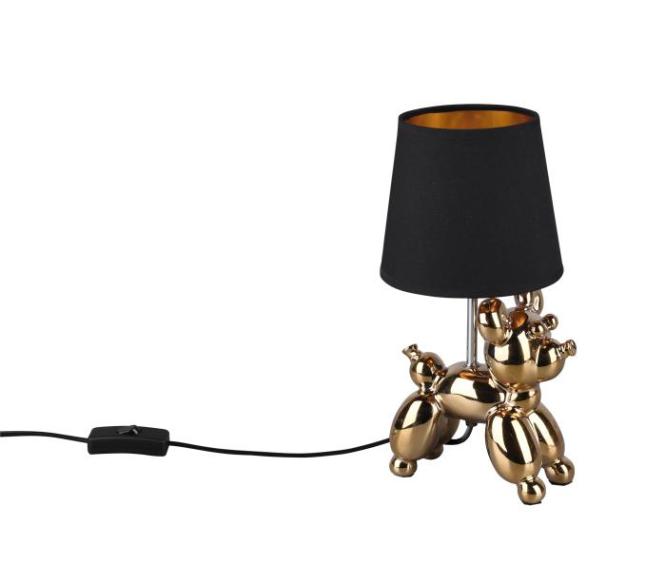 Tischleuchte BELLO 1x E14 von REALITY Leuchten R50241079 Schwarz / Hellbraun