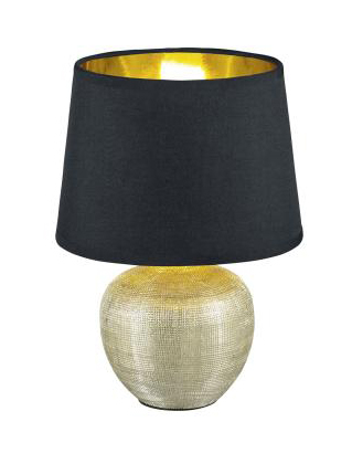 Tischleuchte LUXOR in gold von REALITY Leuchten R50621079 Schwarz / Hellbraun