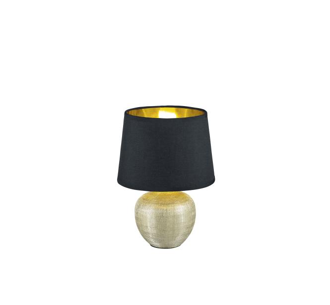 Tischleuchte LUXOR in gold von REALITY Leuchten R50621079 Schwarz / Hellbraun