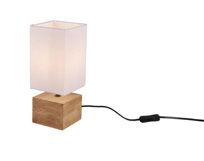 Tischleuchte WOODY 1x E14 ohne Leuchtmittel von REALITY Leuchten R50171030 Hellbraun / Weiß