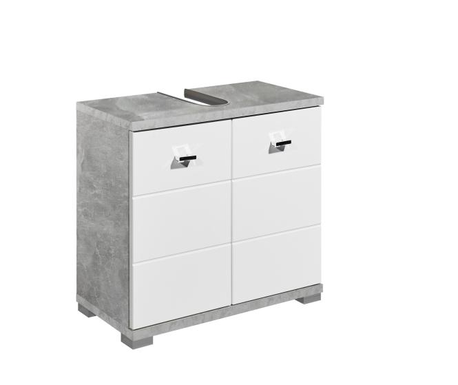Waschbeckenunterschrank 2-trg 60cm POOL von Bega Beton / Weiss