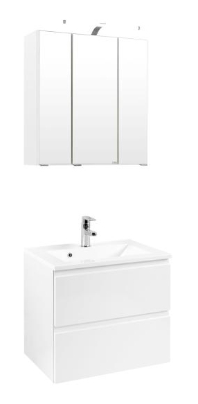 Waschtisch-Set 60 Cardiff inkl LED Beleuchtung von Held Möbel Weiß