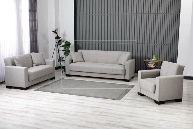 3-Sitzer Sofa inkl. Zierkissen ca. 210x82x82 cm Grau