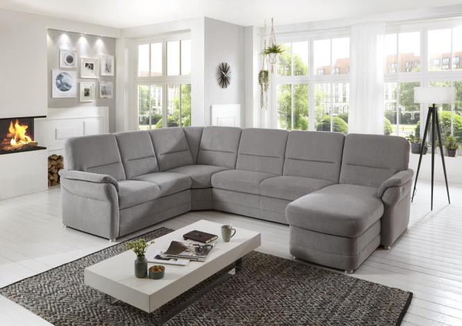 Wohnlandschaft U Form DIAMANT Q von Polipol Belle Silver