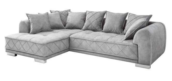 Wohnlandschaft L Form 319 x 194 cm Hellgrau beidseitig montierbar SVEA