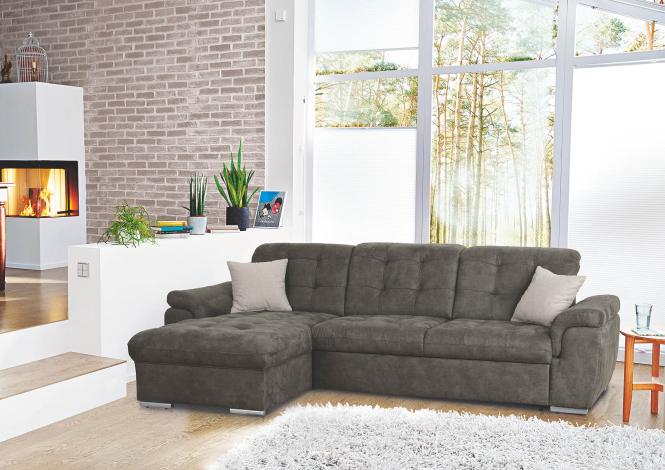 Wohnlandschaft Ottomane links BILBAO von Matex Dunkelbraun