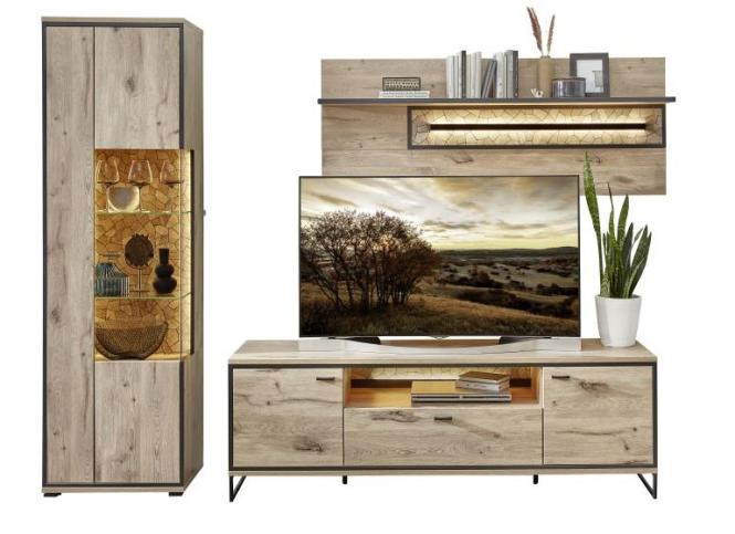 Wohnwand 3-tlg 270cm RUBEN von Wohn-Concept Viking Oak Nature