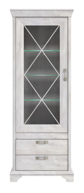 Hochvitrine Kashmir L/R inkl. Beleuchtung Pinia Weiß