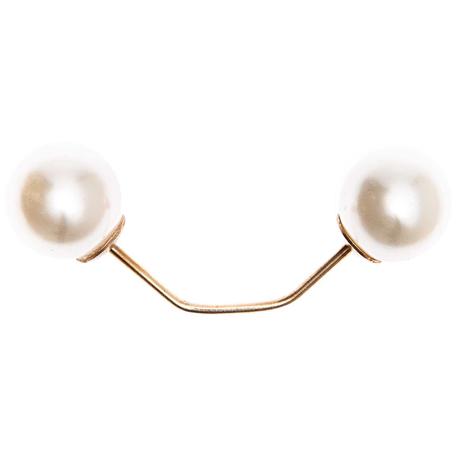 Rico Design Zwei-Perlen-Pin 65mm 1 Stück Perlweiß
