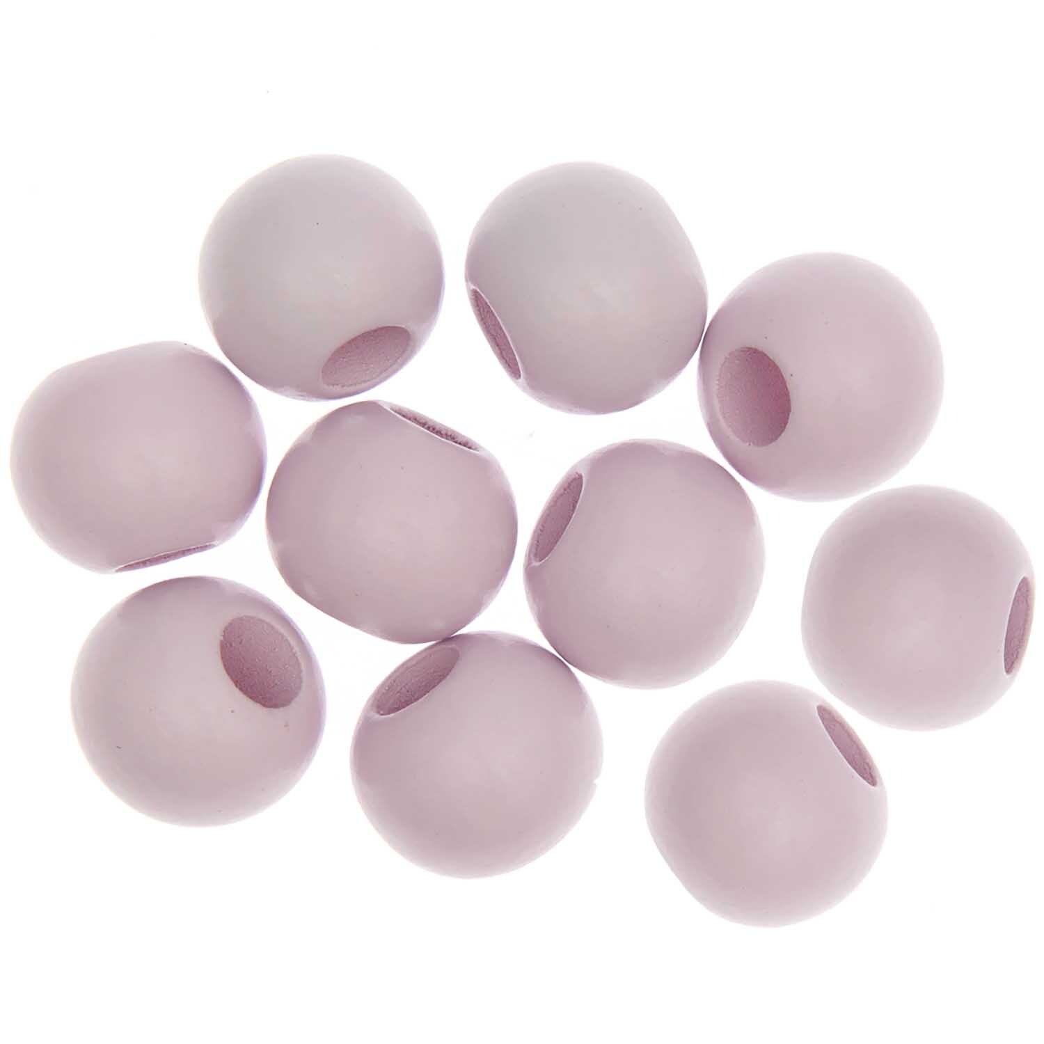 Rico Design Makramee Perlen Holz rosa 20mm 10 Stück