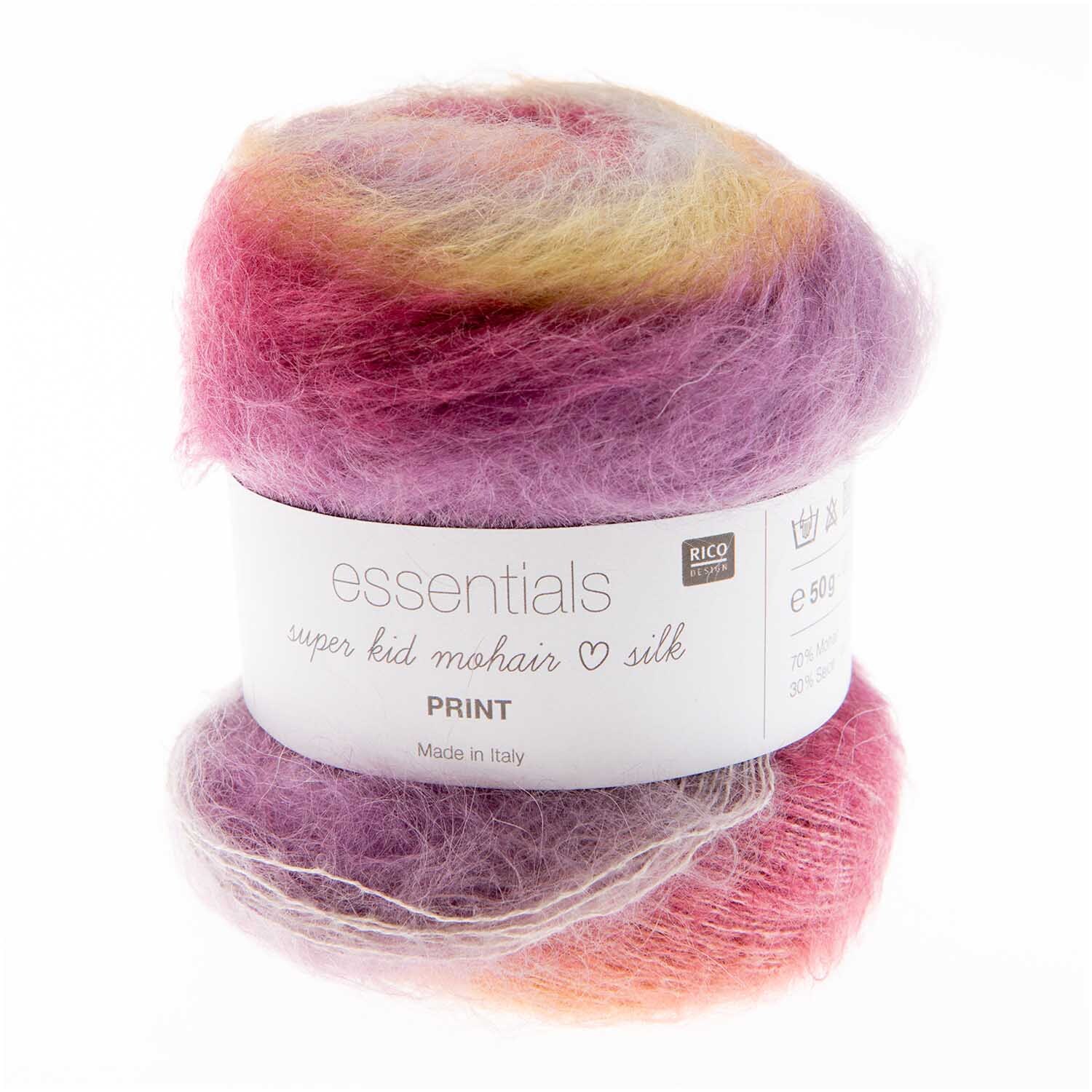Rico Design Essentials Super Kid Mohair Loves Silk Print Erde