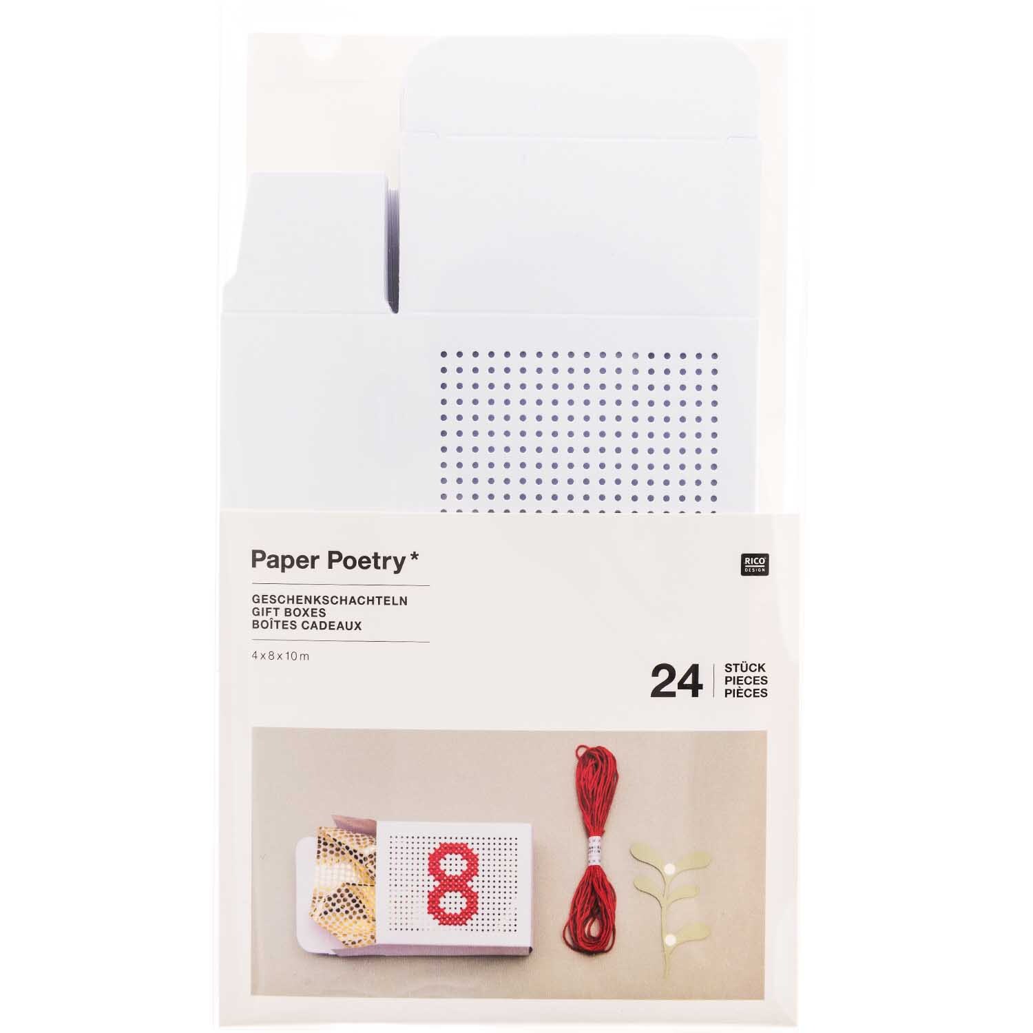 Rico Design Paper Poetry Adventskalender Boxen zum Besticken Weiß