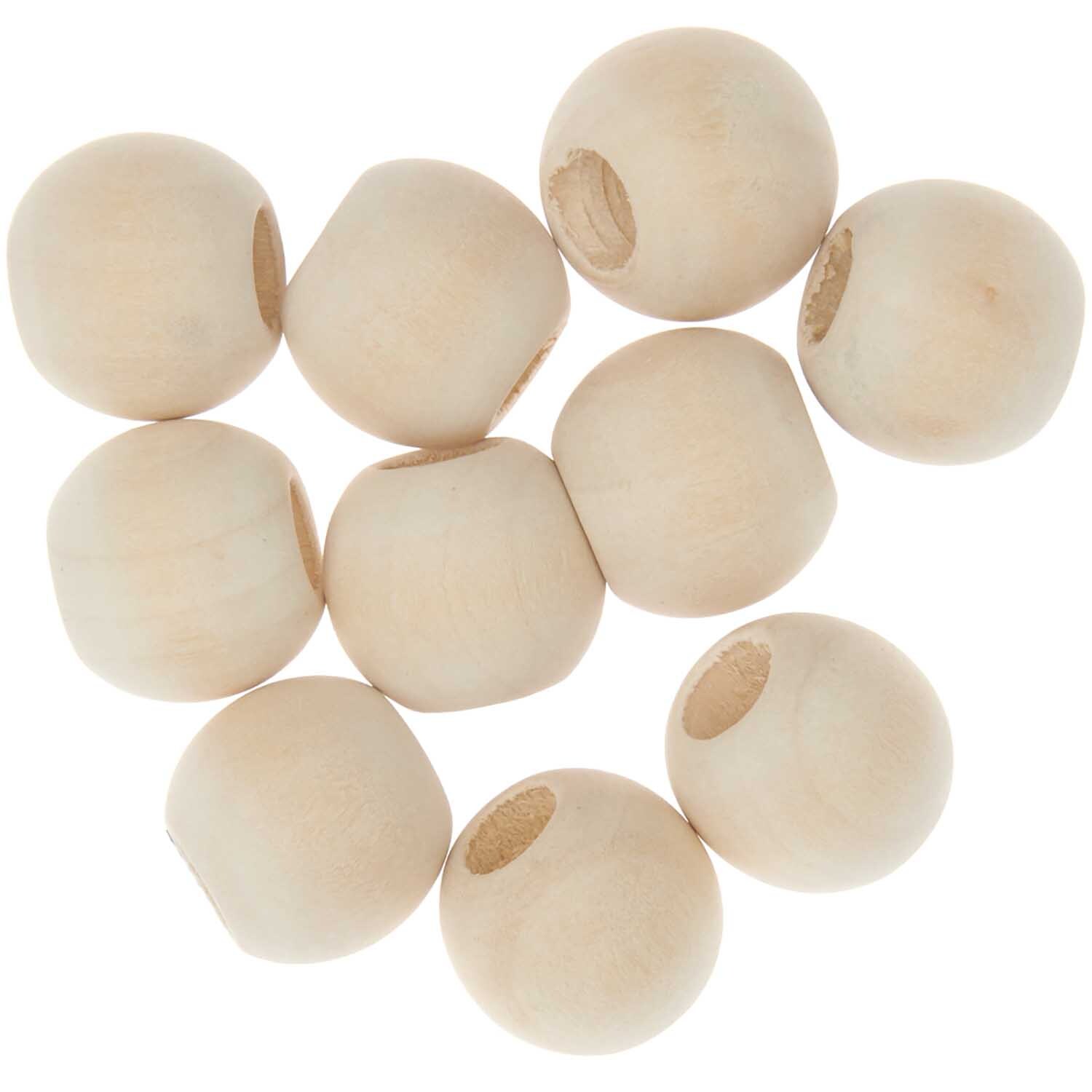 Rico Design Makramee Perlen Holz natur 20mm 10 Stück