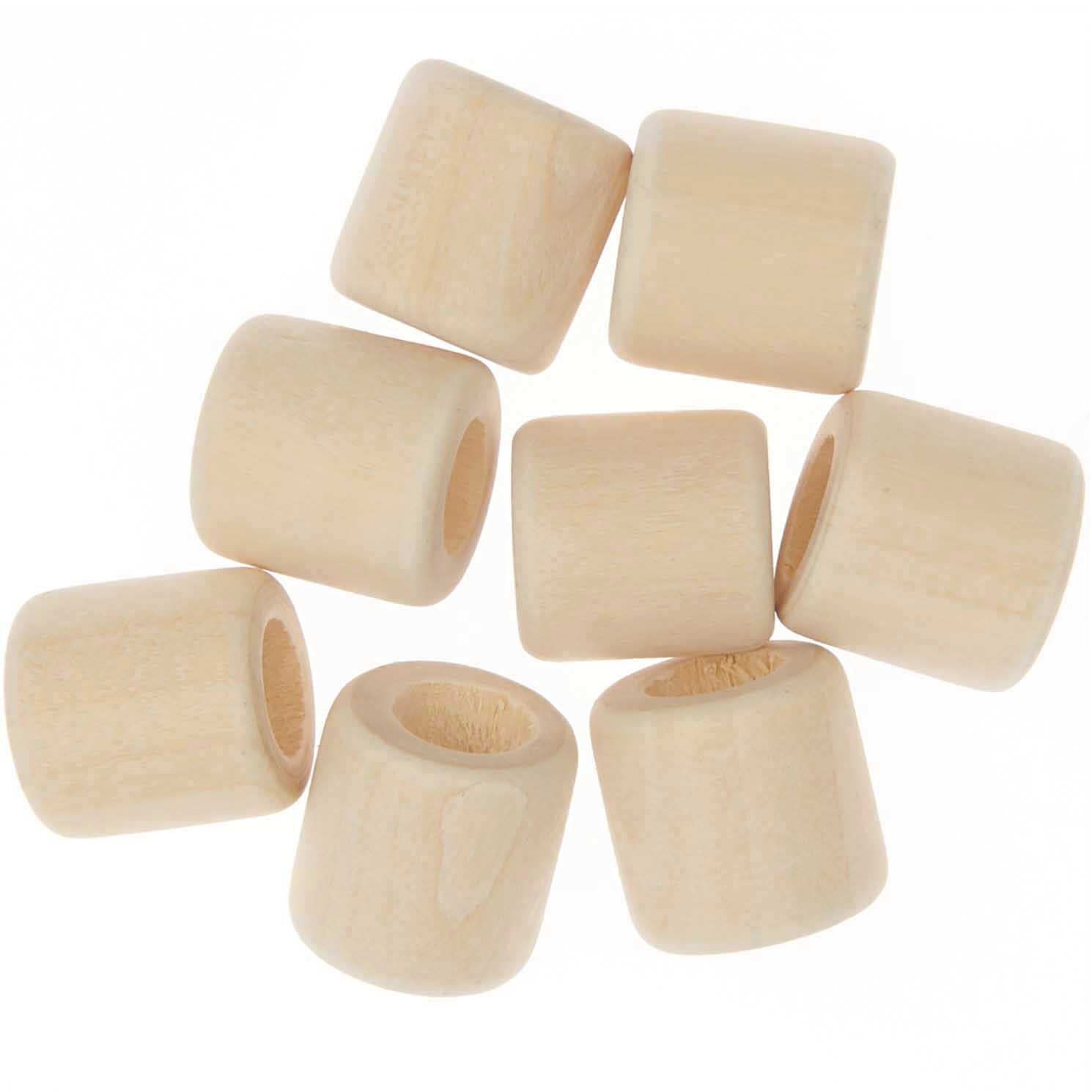 Rico Design Makramee Perlen Holz natur 17x17mm 8 Stück