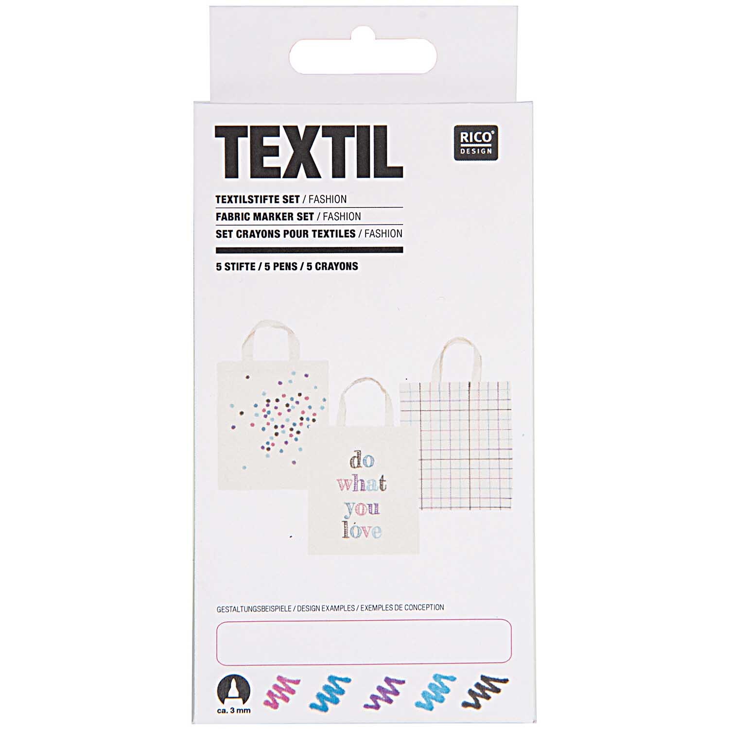 Rico Design Textilstifte fashion Multicolor