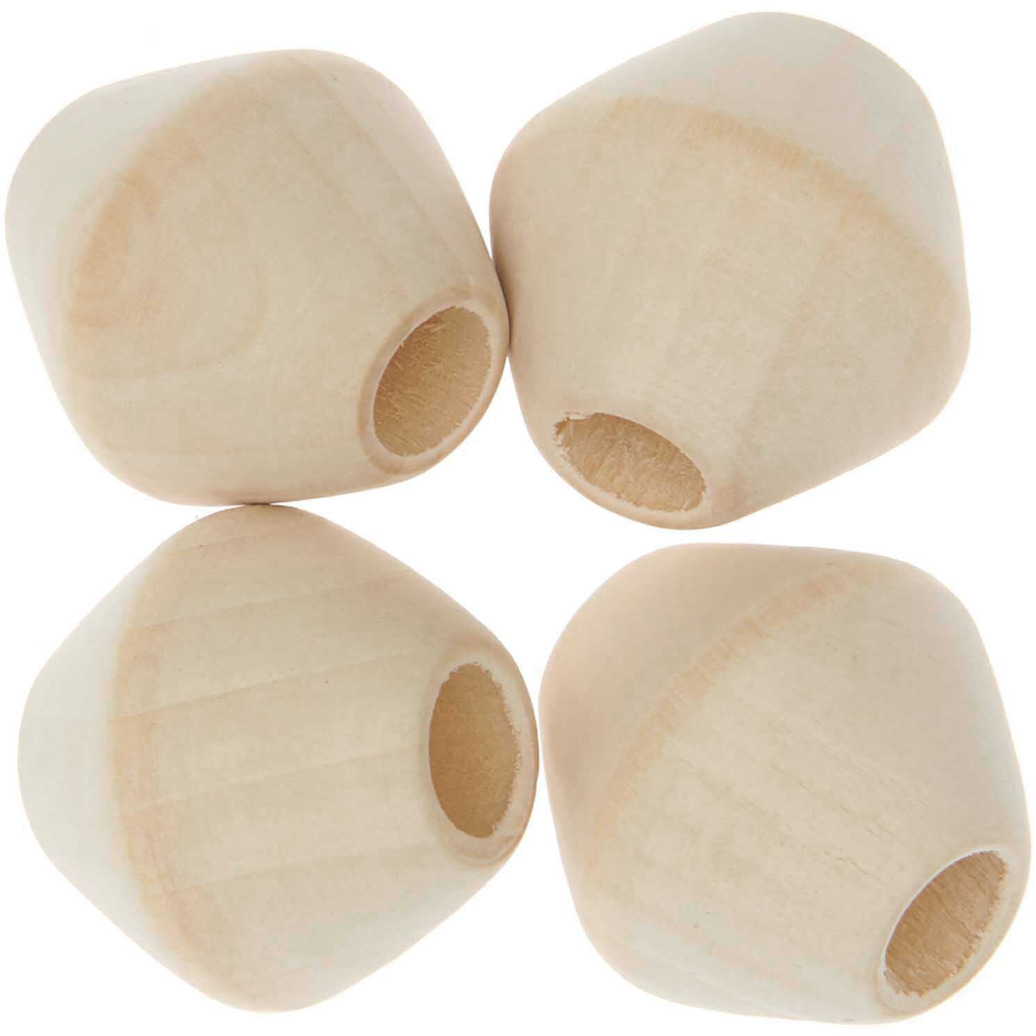 Rico Design Makramee Perlen Holz natur 30x30mm 4 Stück