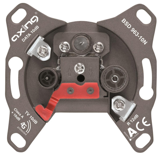 AXING Durchgangsdose BSD 963-10N Multimedia 3Loch 5-1006MHz 10dB Kl.A+