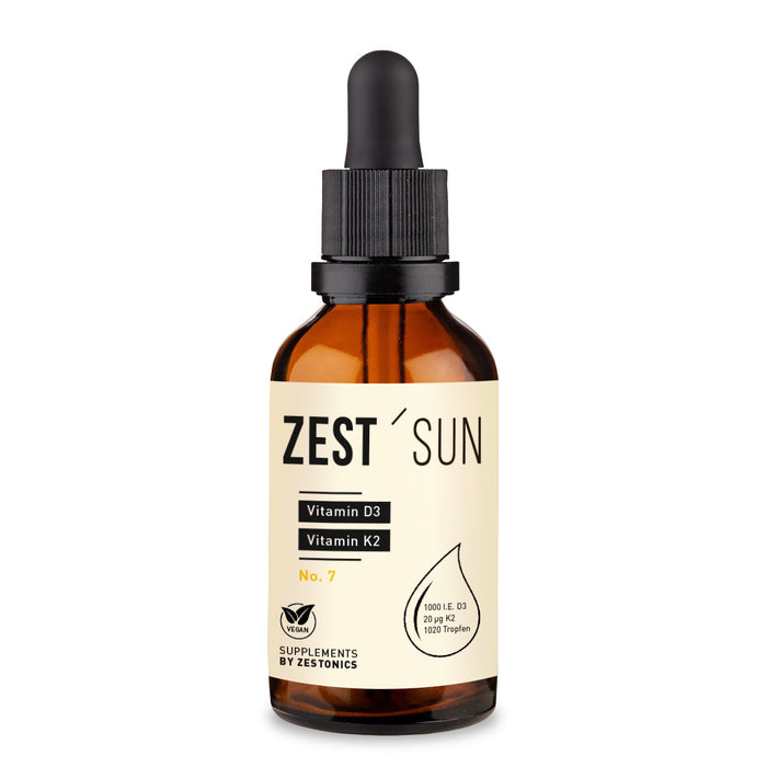 ZEST'SUN – Vitamin D3 + K2 Tropfen – vegan – 1000 I.E. – 30 ml