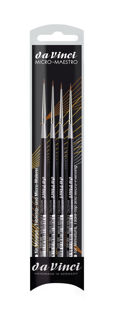 da Vinci Pinsel Micro-Maestro, Set mit je 1 x Größe -20, -15, -10, -5