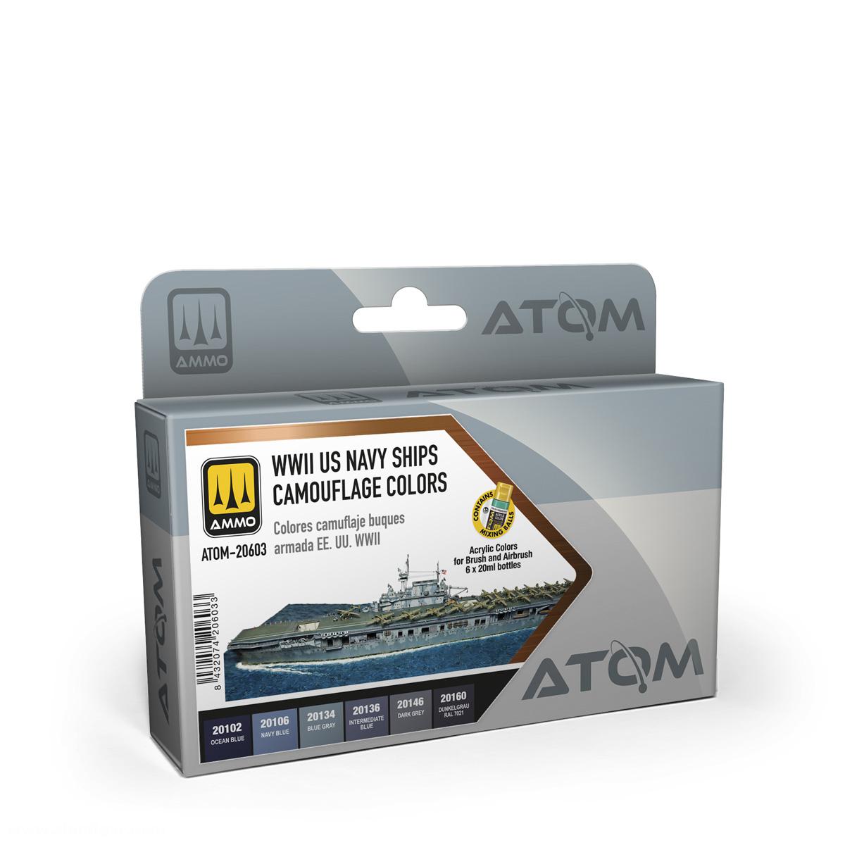 AMMO by Mig Jimenez ATOM WWII US Navy Ships Camouflage Colors Set