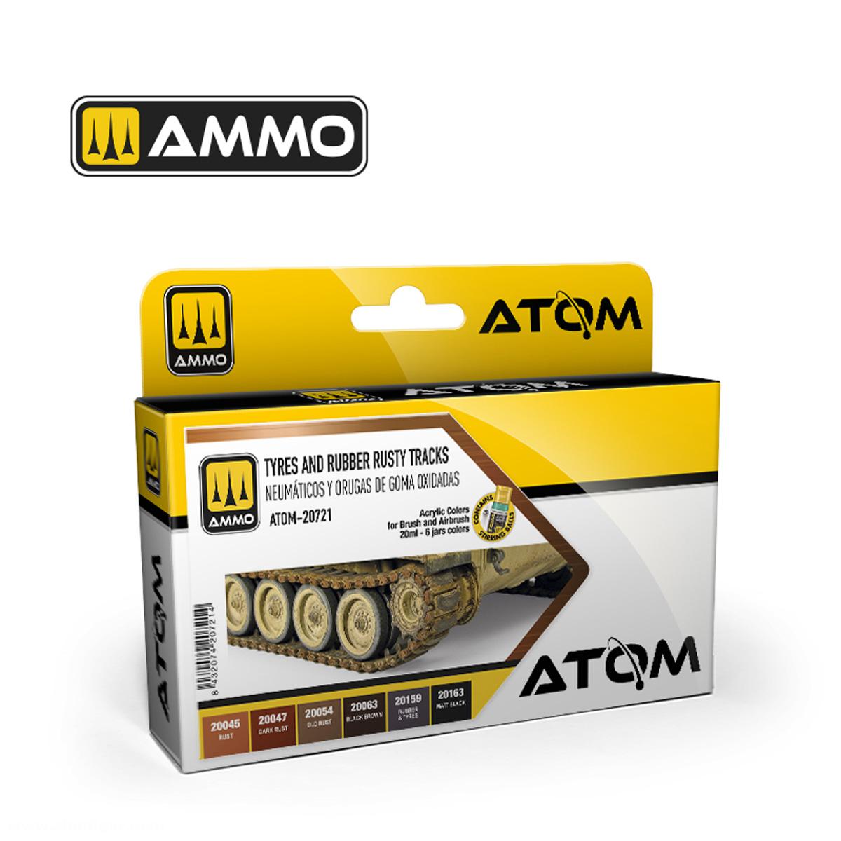 AMMO by Mig Jimenez ATOM - Tyres and Rubber Rusty Track Set