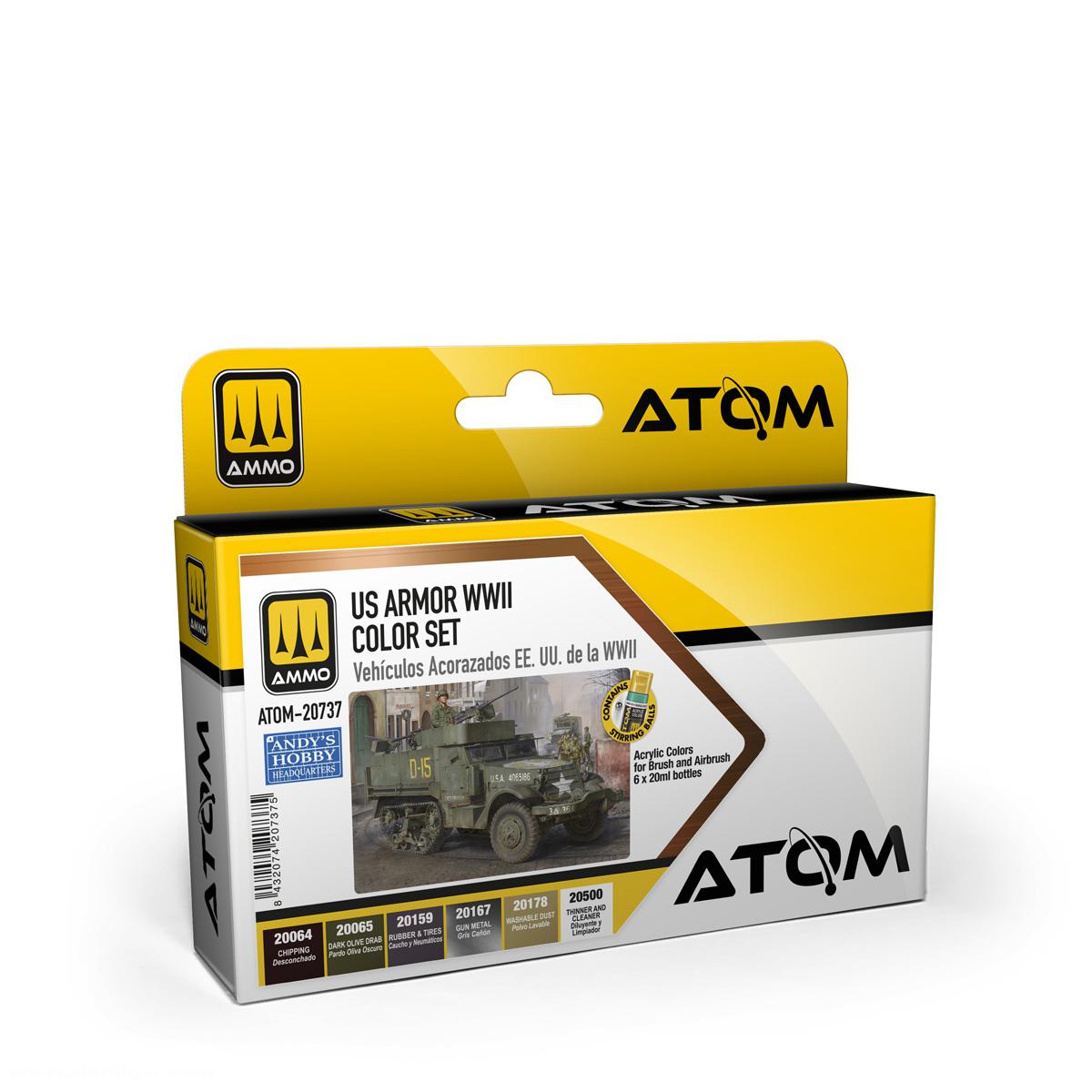 AMMO by Mig Jimenez ATOM Set:  US Armor WWII Colour Set
