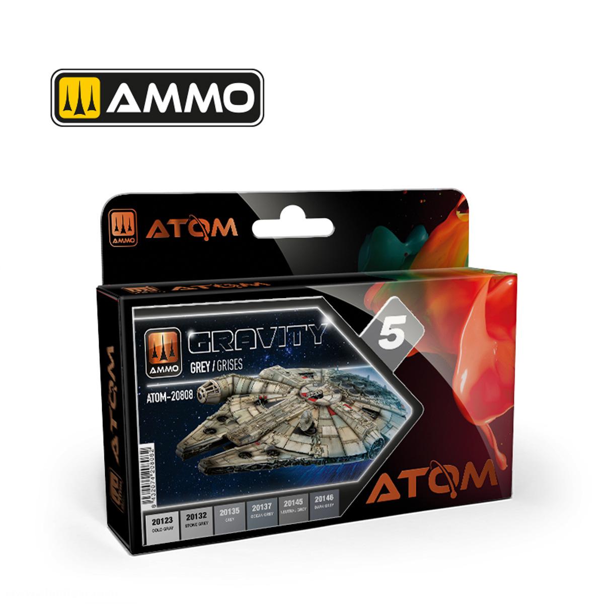 AMMO by Mig Jimenez ATOM Gravity Set 5 - Grau