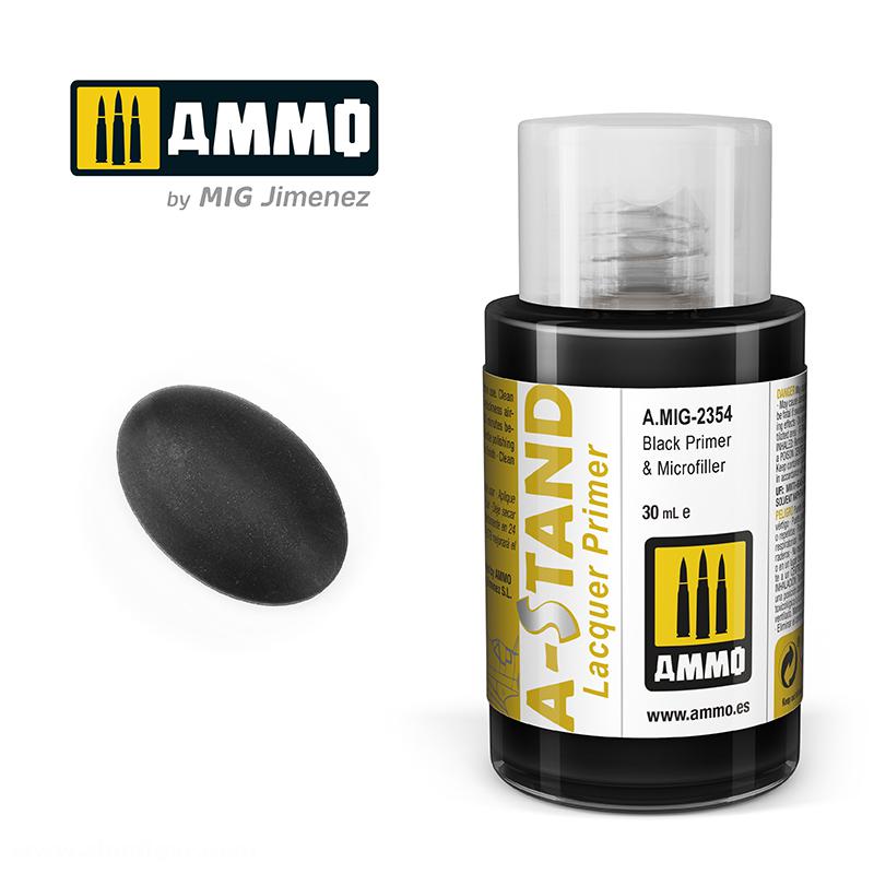 AMMO by Mig Jimenez A-STAND Schwarze Grundierung & Microfiller