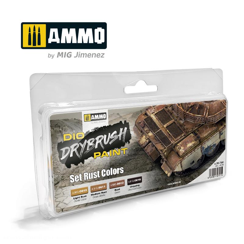 AMMO by Mig Jimenez Dio Drybrush: Rost Farbtöne Set