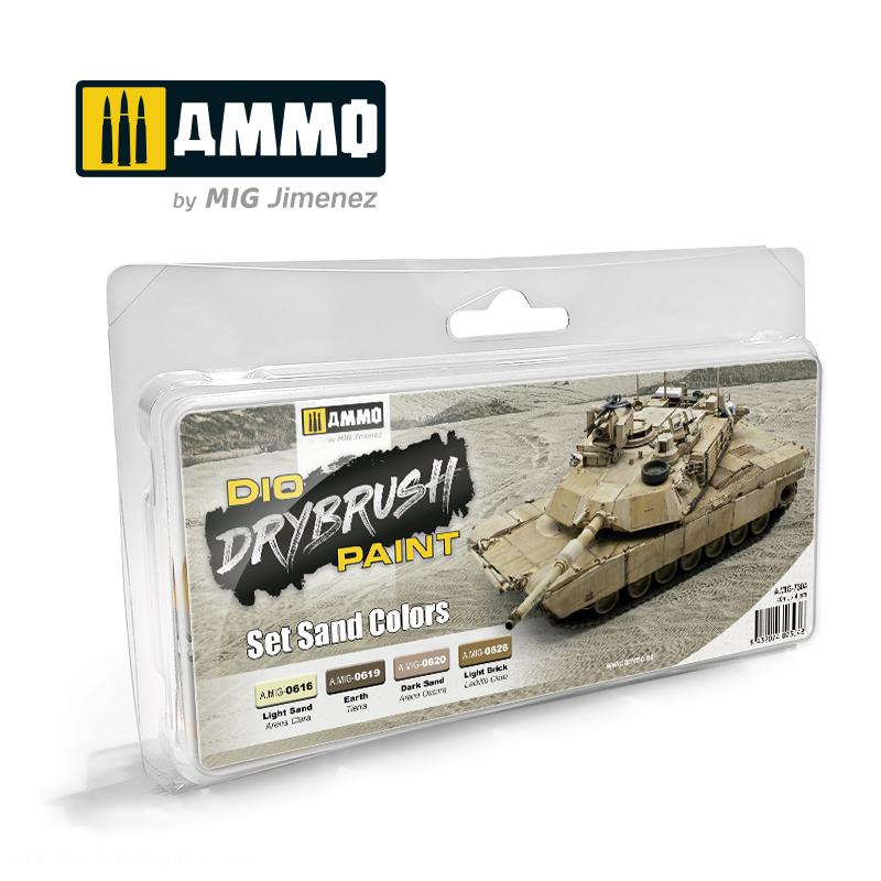 AMMO by Mig Jimenez Dio Drybrush: Sandfarben Set