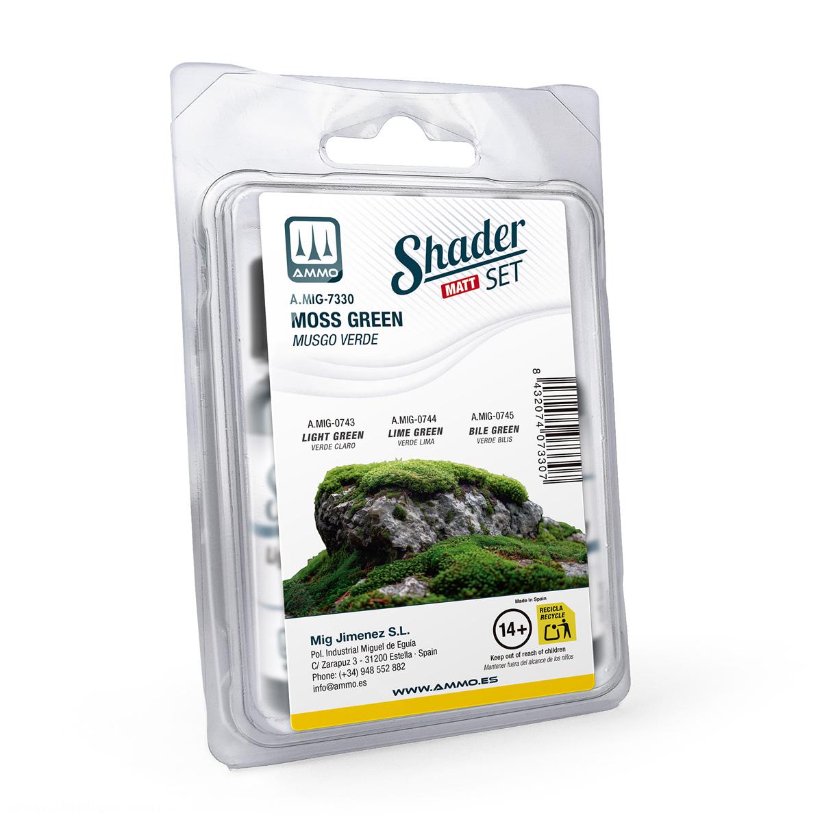 AMMO by Mig Jimenez Matt Shader Set: Moss Green