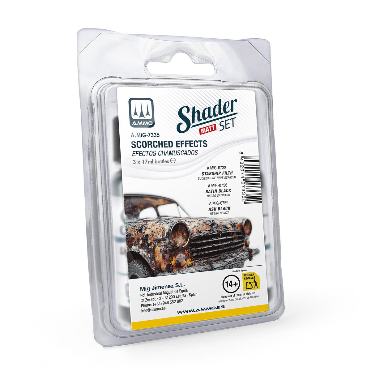 AMMO by Mig Jimenez Set: Matt Shader Verbrannte Effekte